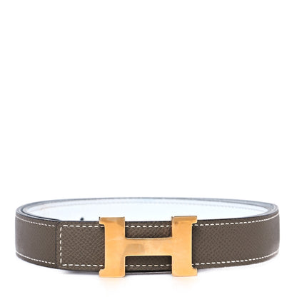 Hermes Epsom Swift 24mm Mini Constance H Belt 75 30 White Etoupe 1 of 5