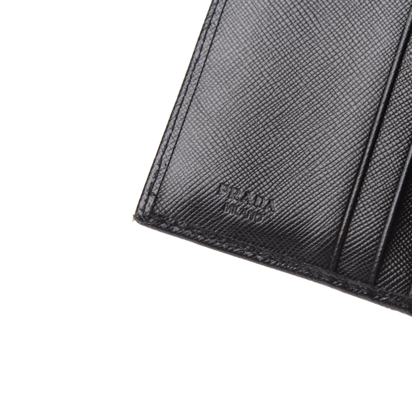 Saffiano Metal Flap Wallet Black