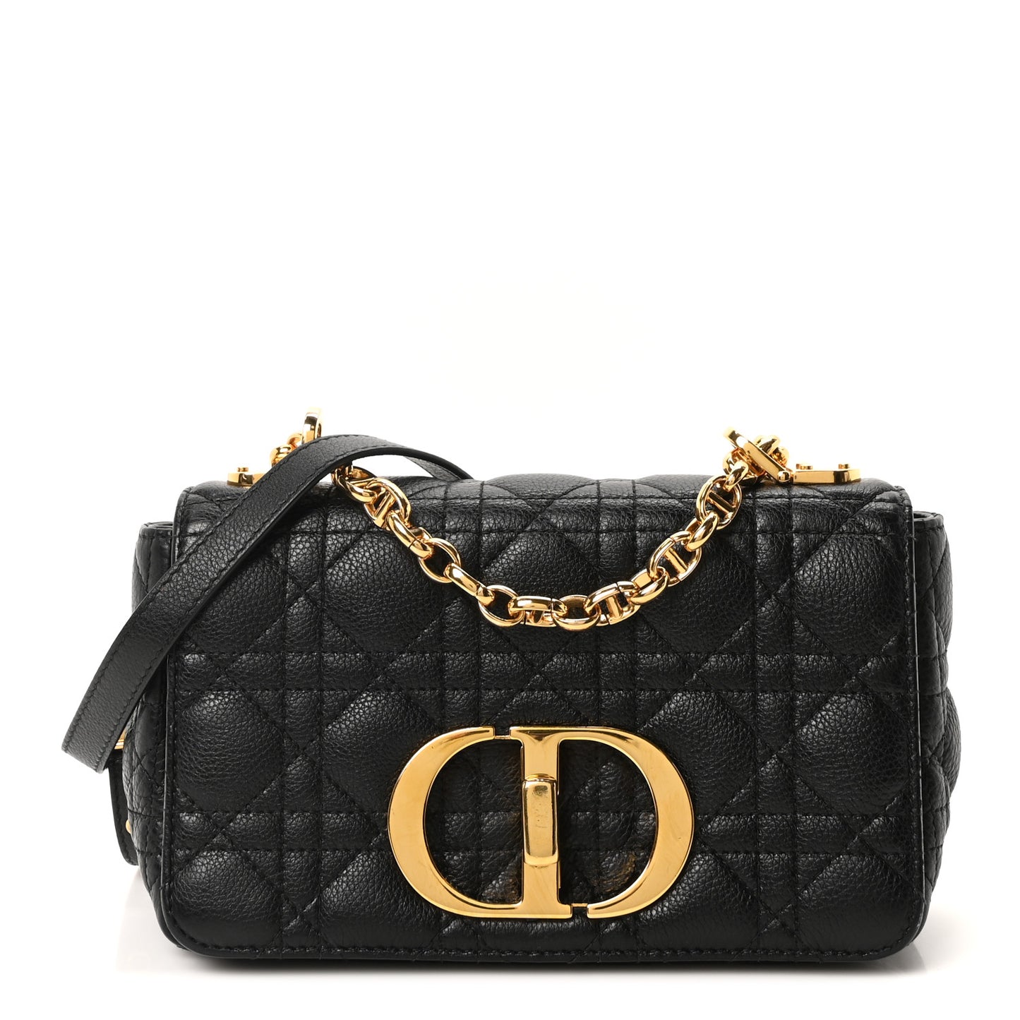 Calfskin Cannage Small Caro Bag Black