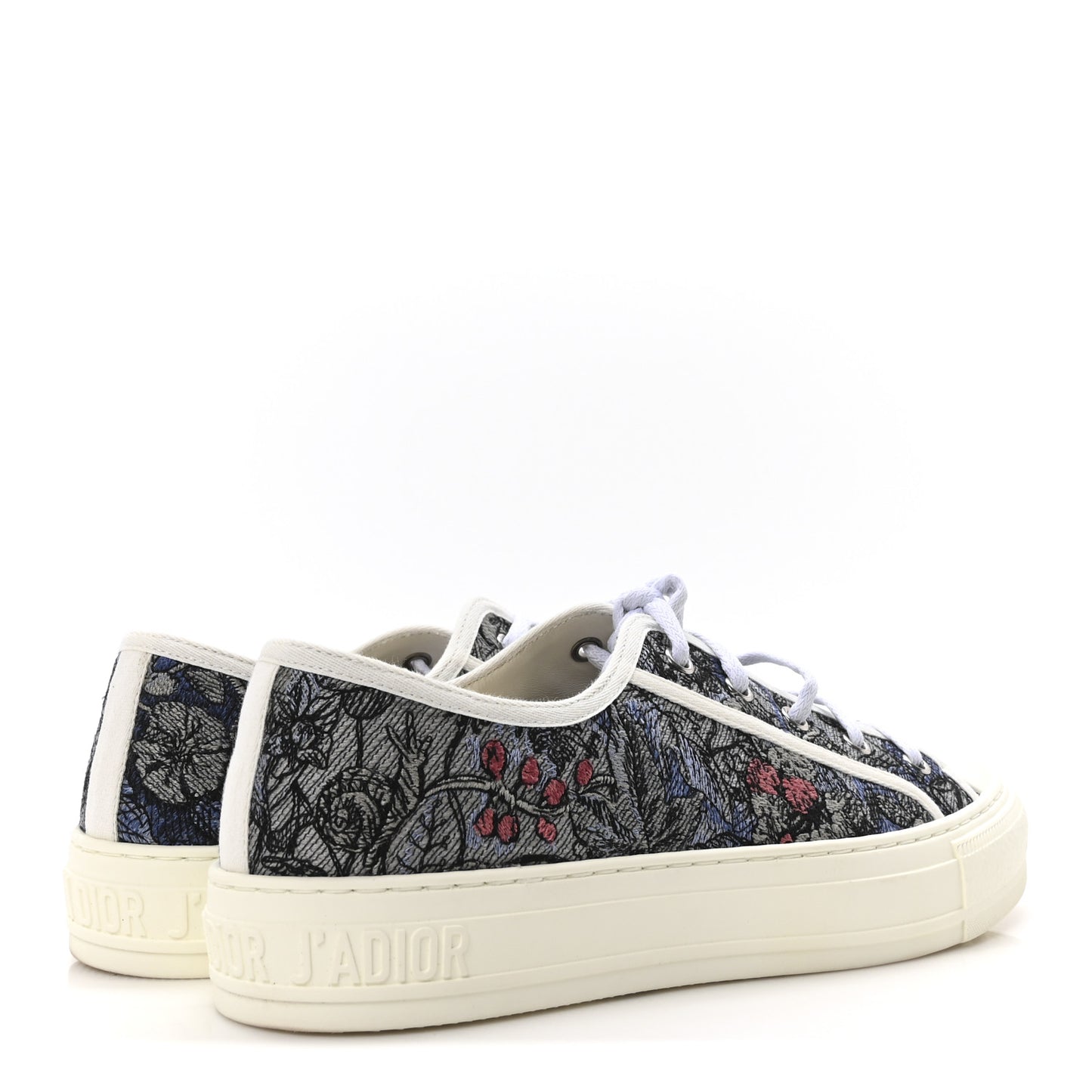 Canvas Embroidered Jardin Magique Walk'N'Dior Low Top Sneakers 40 Denim Multicolor
