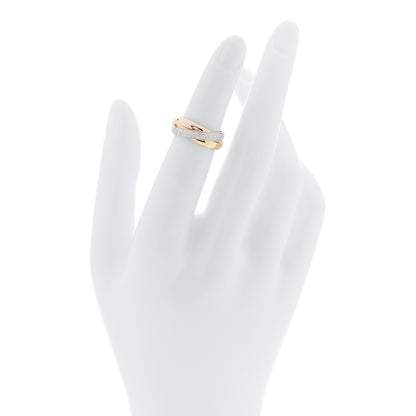 Cartier 18K White Yellow Pink Gold Diamond Small Trinity Paved Ring 47 4 2 of 5