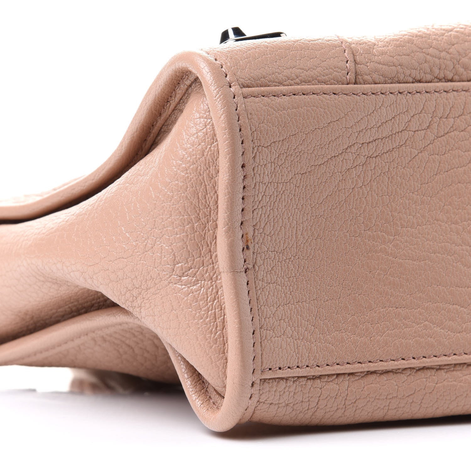 Balenciaga Shiny Goatskin Silver Metallic Edge Hardware S City Rose Des Sables 8 of 9