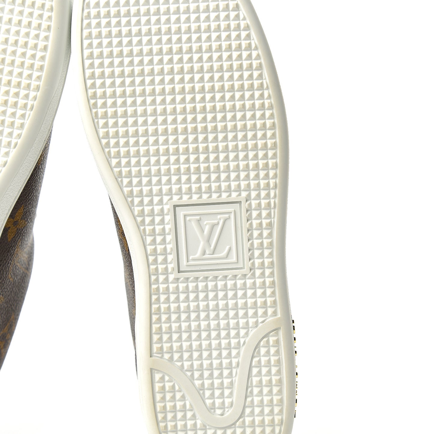 Calfskin Monogram LV Black Heart Sneakers 38.5 Cacao