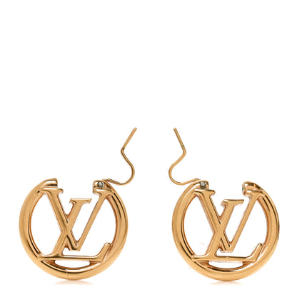 Louis Vuitton Metal Small Louise Hoop Earrings Gold 3 of 4