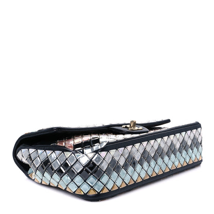 Chanel Lambskin Mosaic Medium Flap Black Gold Light Blue 4 of 11