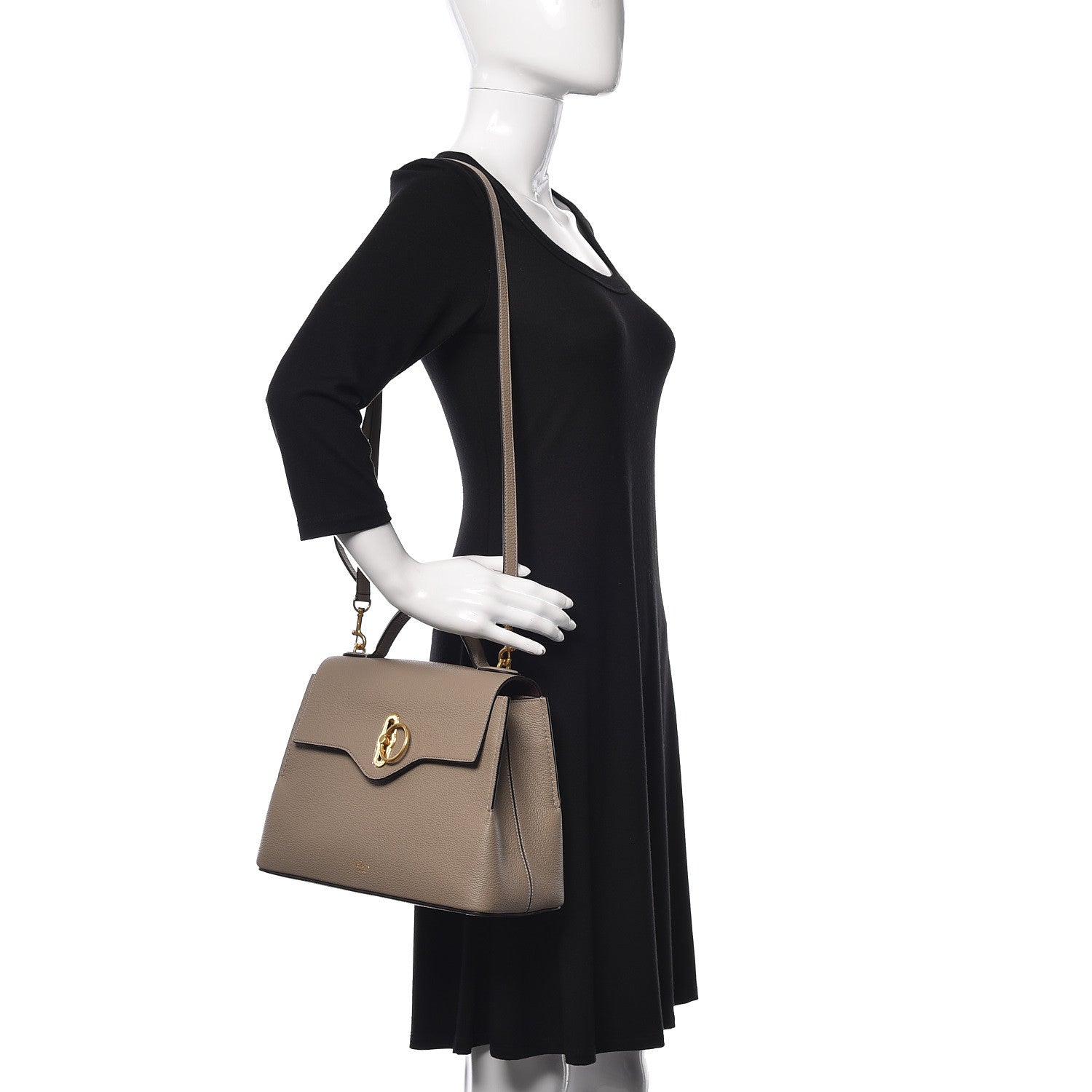 Mulberry Small Classic Grain Calfskin Small Seaton Solid Grey 2 of 8