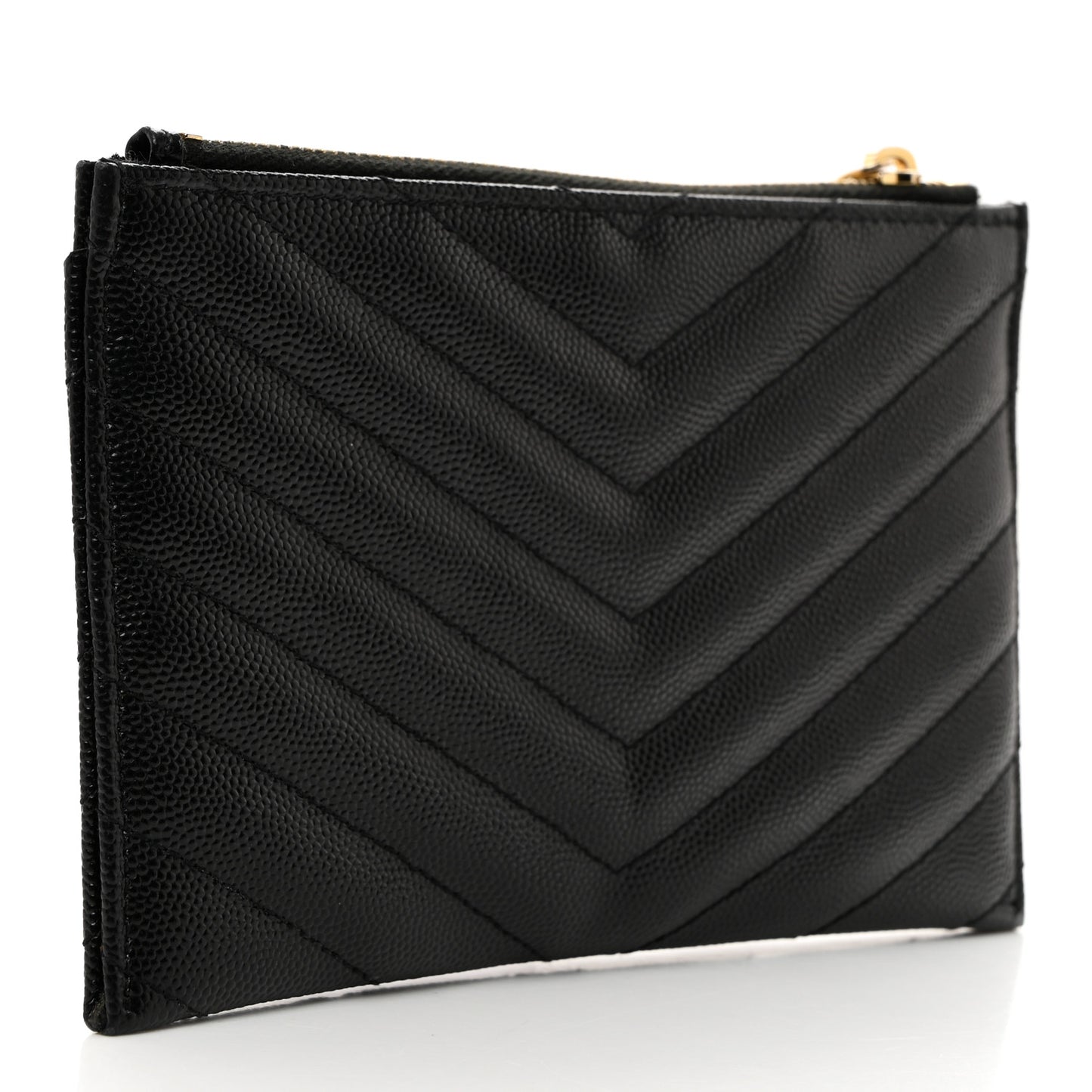 Grain De Poudre Chevron Monogram Bill Pouch Black