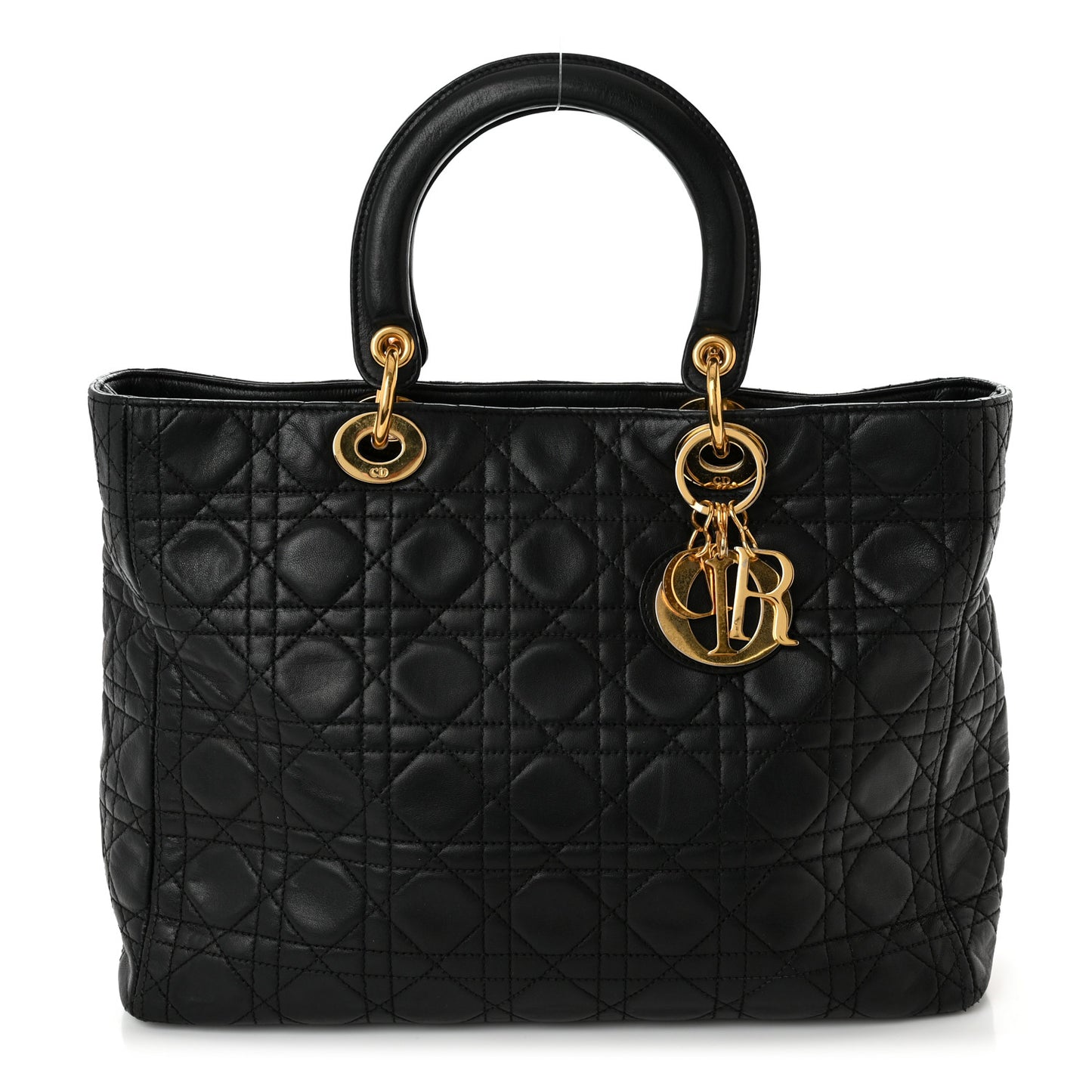 Lambskin Cannage Large Lady Dior Black