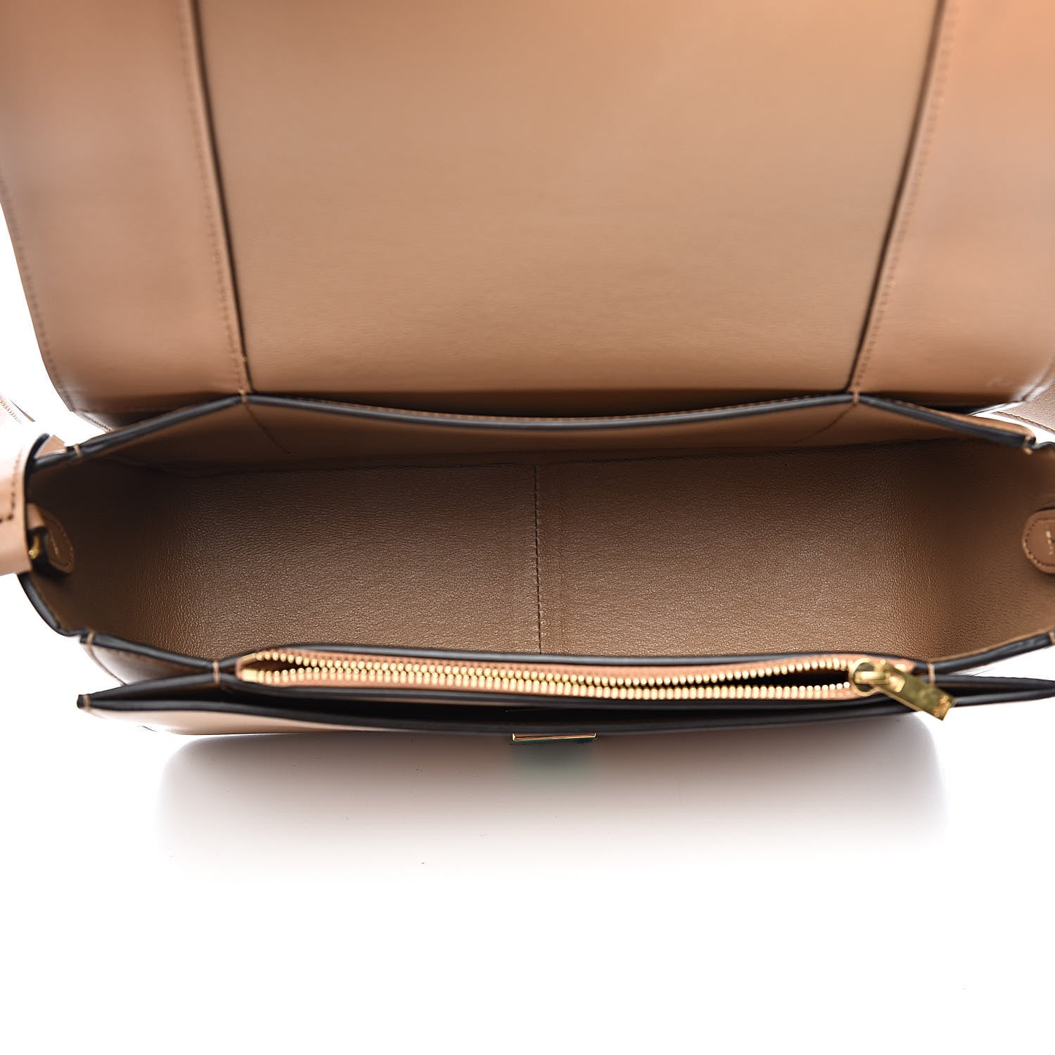 Celine Shiny Smooth Calfskin Medium Frame Shoulder Bag Tan Optic White 5 of 10