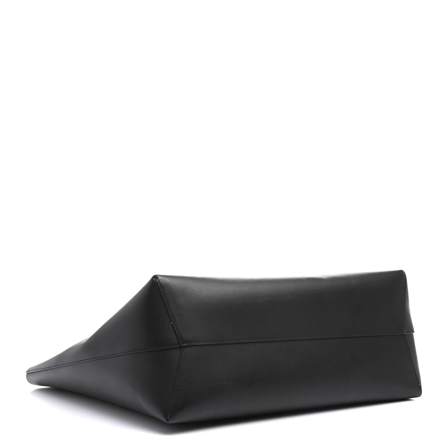 Calfskin Small Shopping Tote Black Flamma