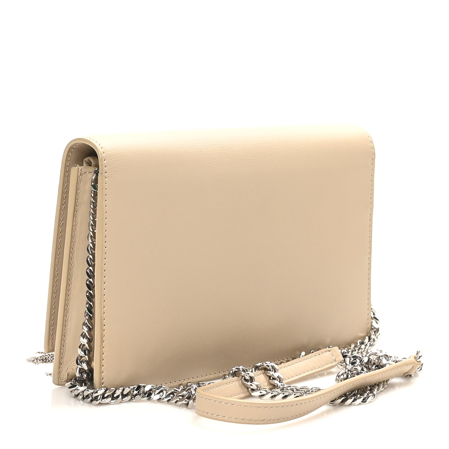 Smooth Calfskin Classic Monogram Kate Tassel Chain Wallet Nude Powder