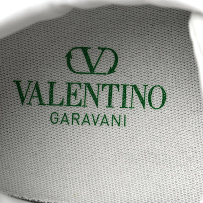 Valentino Garavani Bio-Based Vegan Leather Womens Rockstud Open for a Change Sneakers 40 White English Green 7 of 8
