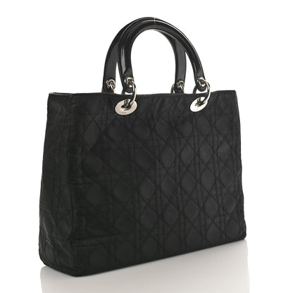 Christian Dior Nylon Cannage Large Lady Dior Black 2 of 12
