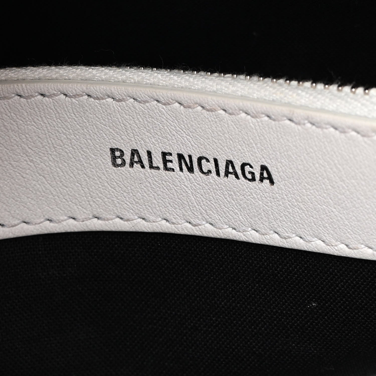 Balenciaga Smooth Calfskin 3D Logo S Ville Top Handle Bag White Screen Blue Black 6 of 20