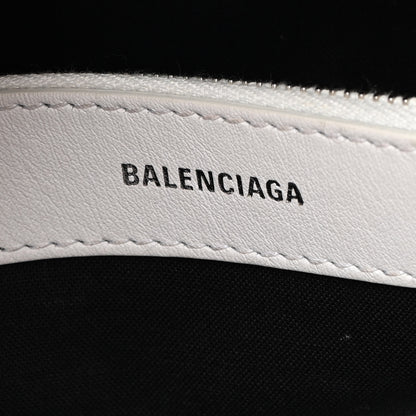 Balenciaga Smooth Calfskin 3D Logo S Ville Top Handle Bag White Screen Blue Black 6 of 20