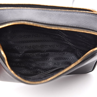 Prada Saffiano Mini Double Zip Crossbody Black 7 of 11