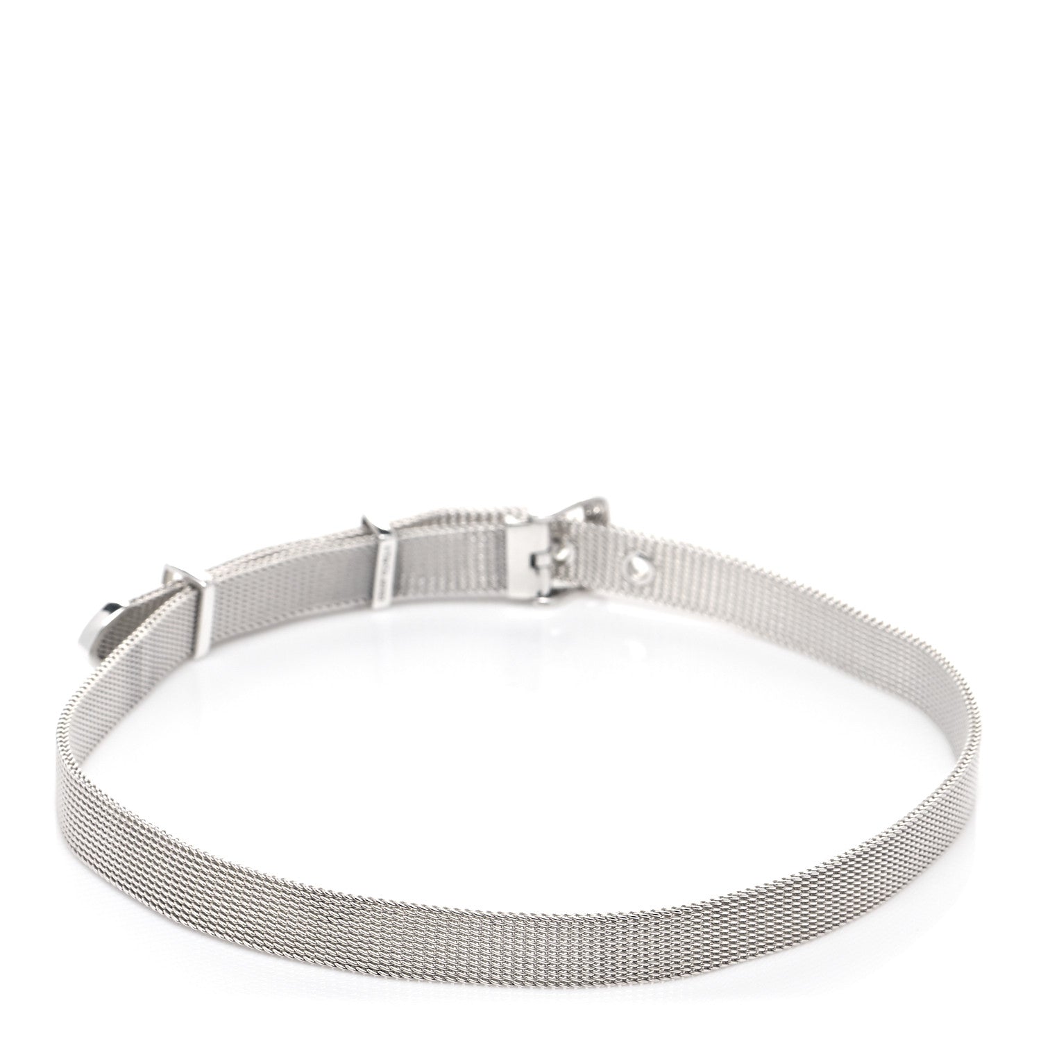 Tiffany Sterling Silver Somerset Double Wrap Buckle Mesh Bracelet 2 of 6