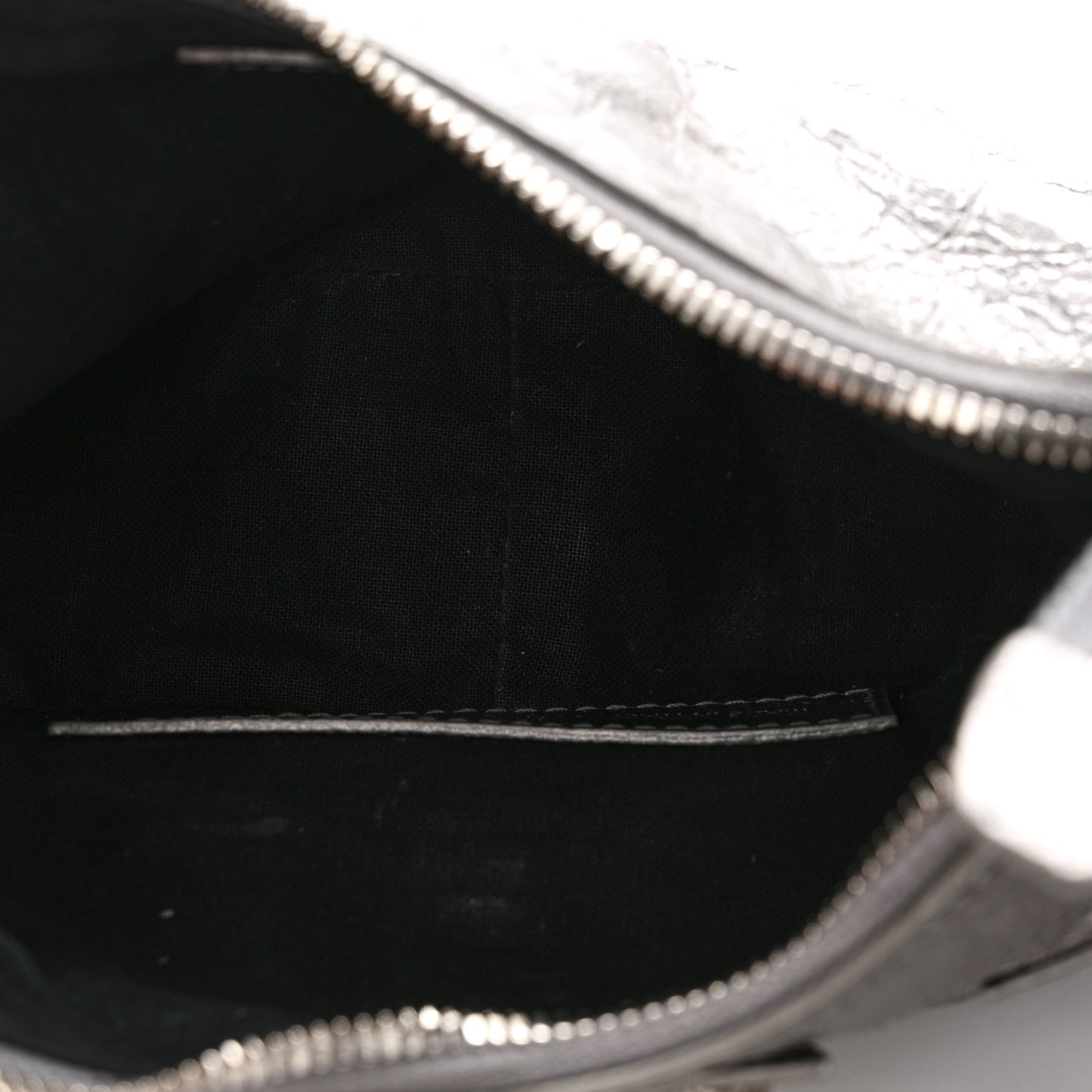 Metallic Agneau Arena Le Cagole Shoulder Bag XS Silver