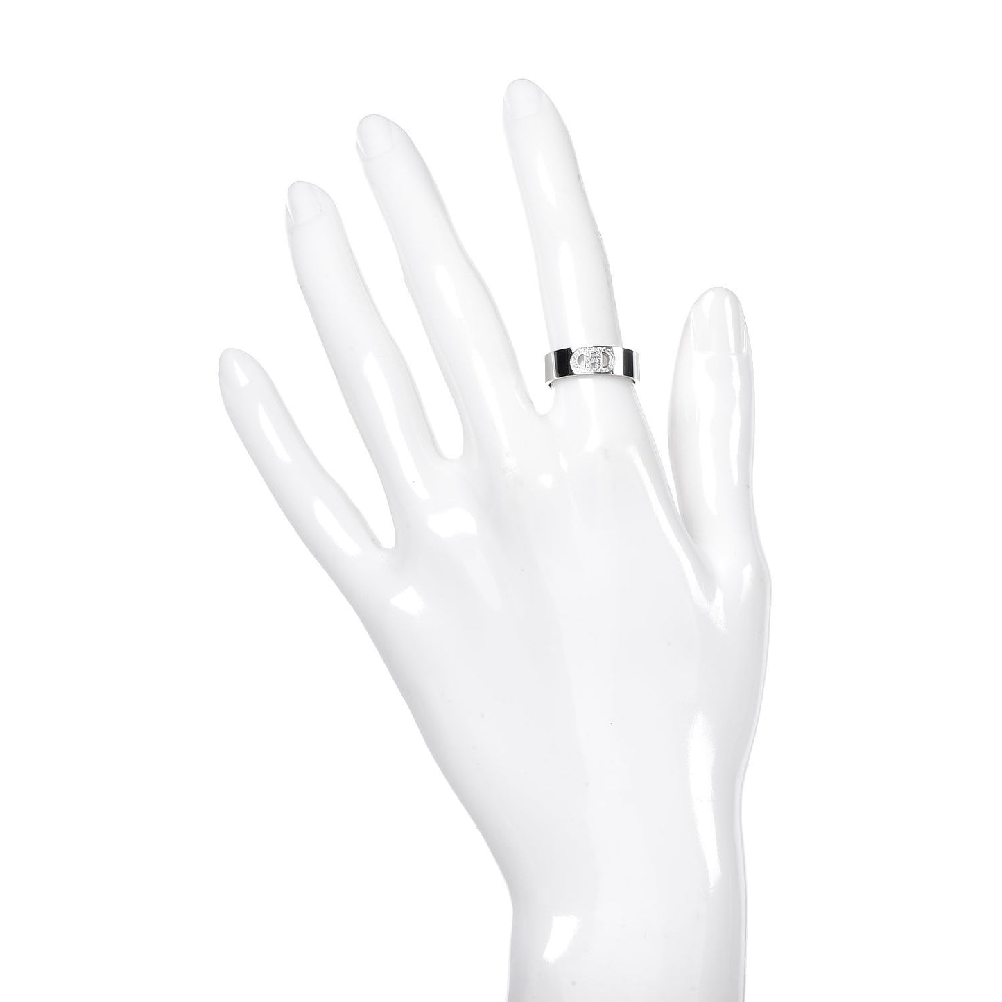 18K White Gold Diamond PM H D'Ancre Ring 51 5.75