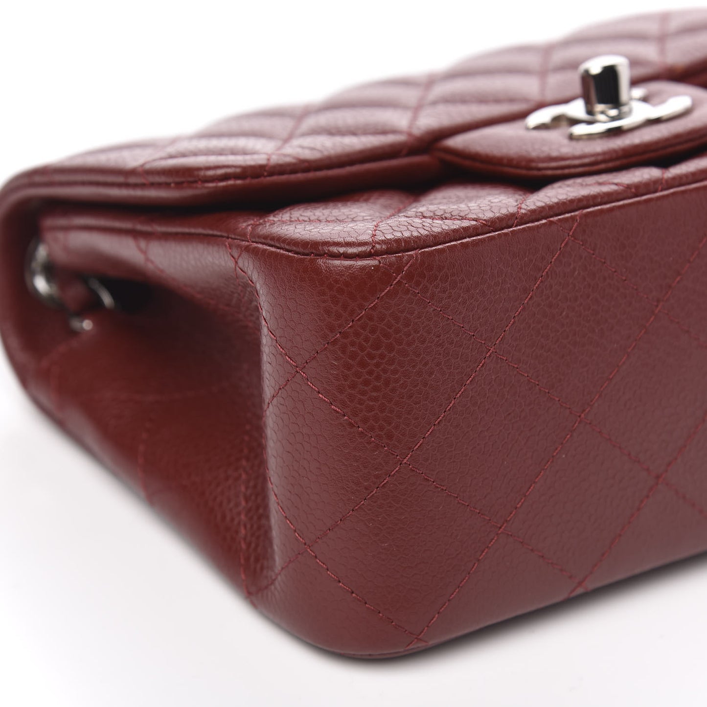 Caviar Quilted Mini Square Flap Red