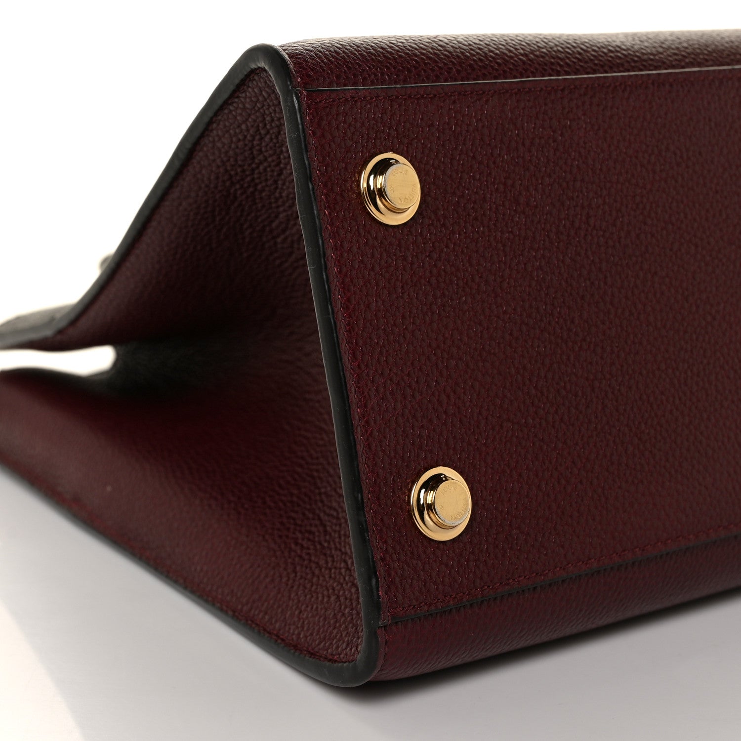Louis Vuitton Calfskin City Steamer MM Burgundy Black 6 of 7