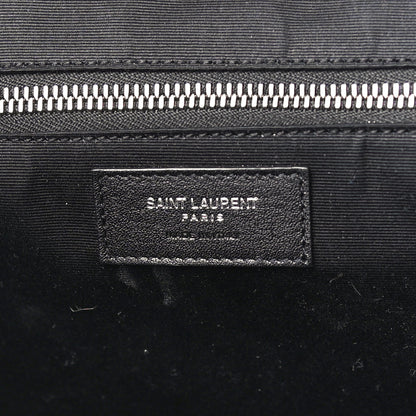 Saint Laurent Raffia Linen Calfskin Rive Gauche Tote Black 5 of 9