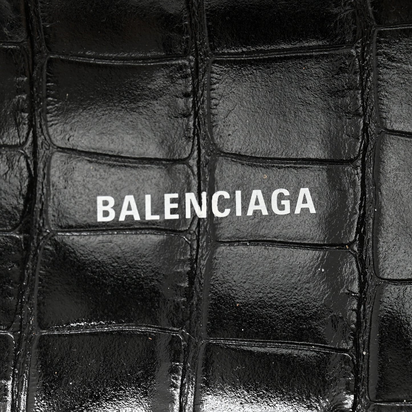 Calfskin Crocodile Embossed Mallorca Slide Sandals 37 Black