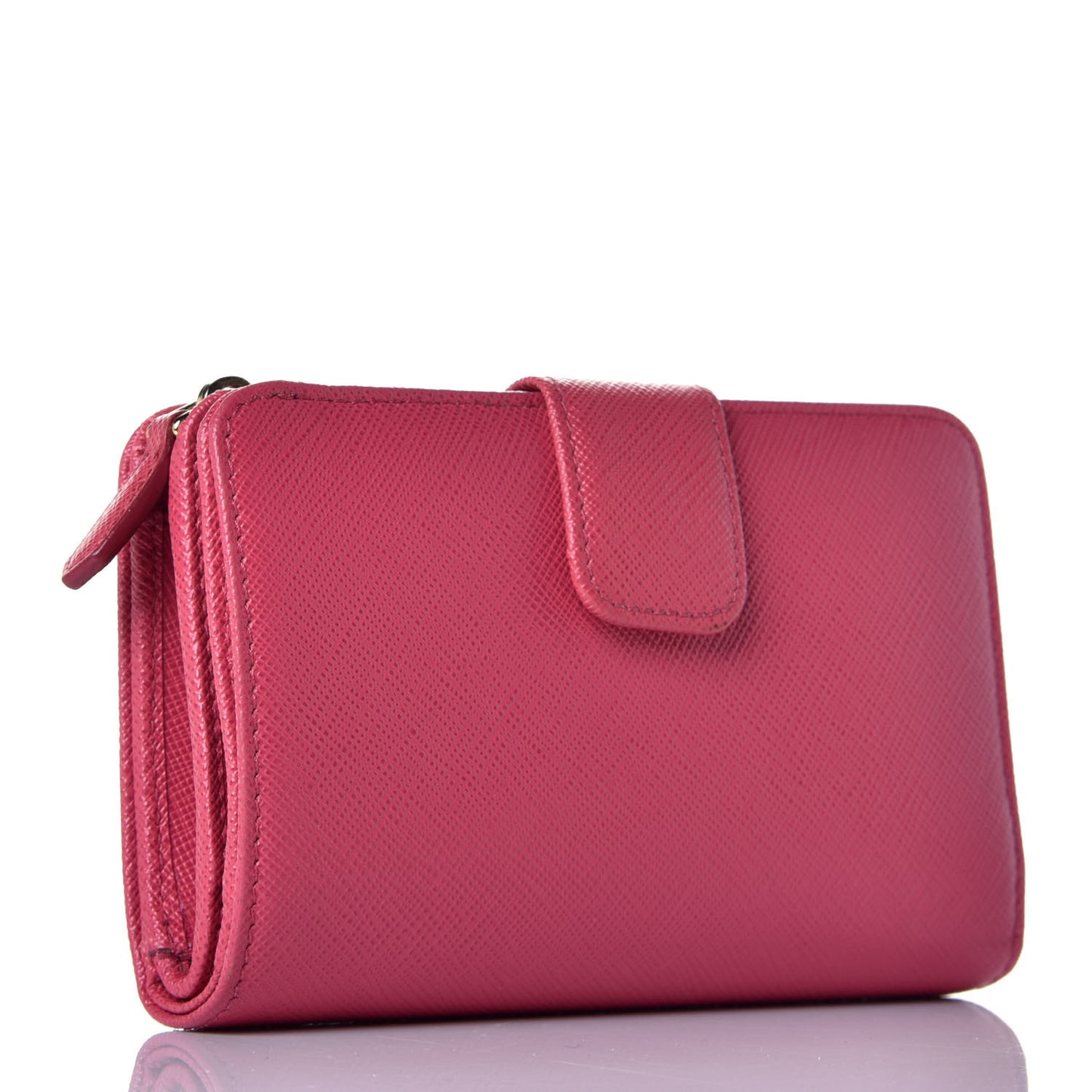 Saffiano Metal Compact Wallet Peonia