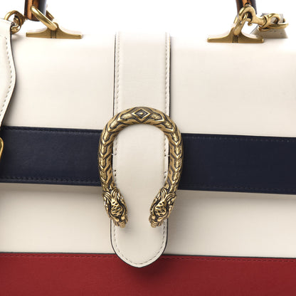 Gucci Calfskin Bamboo Web Medium Dionysus Top Handle Bag White Blue Hibiscus Red 9 of 9