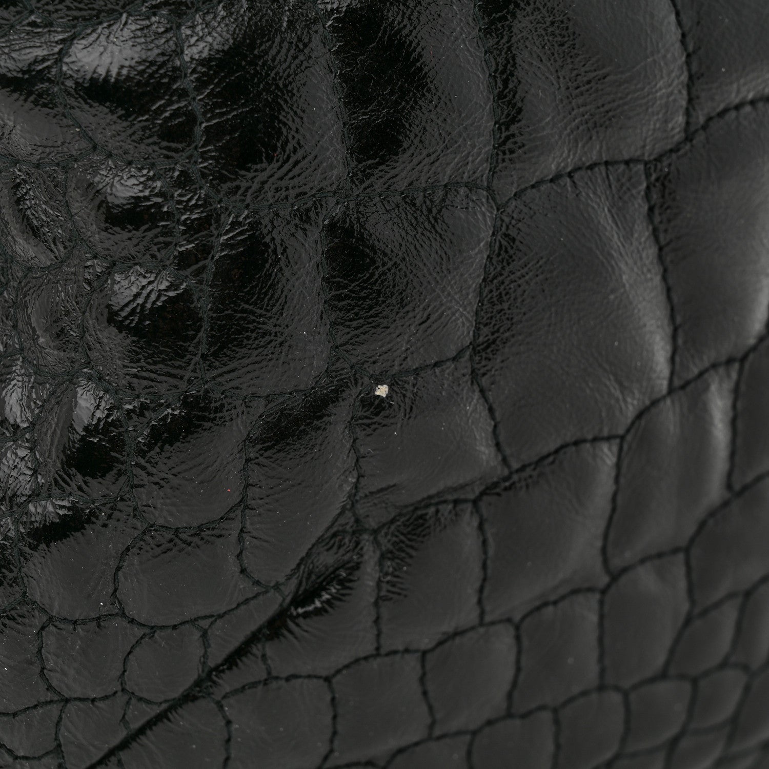 Saint Laurent Patent Crocodile Embossed Tribute Tote Black 15 of 15
