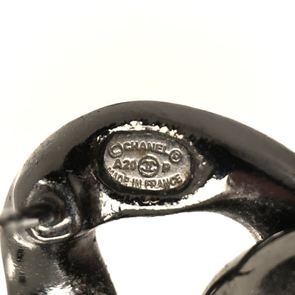 Chanel Metal CC Pick Drop Earrings Ruthenium 4 of 5