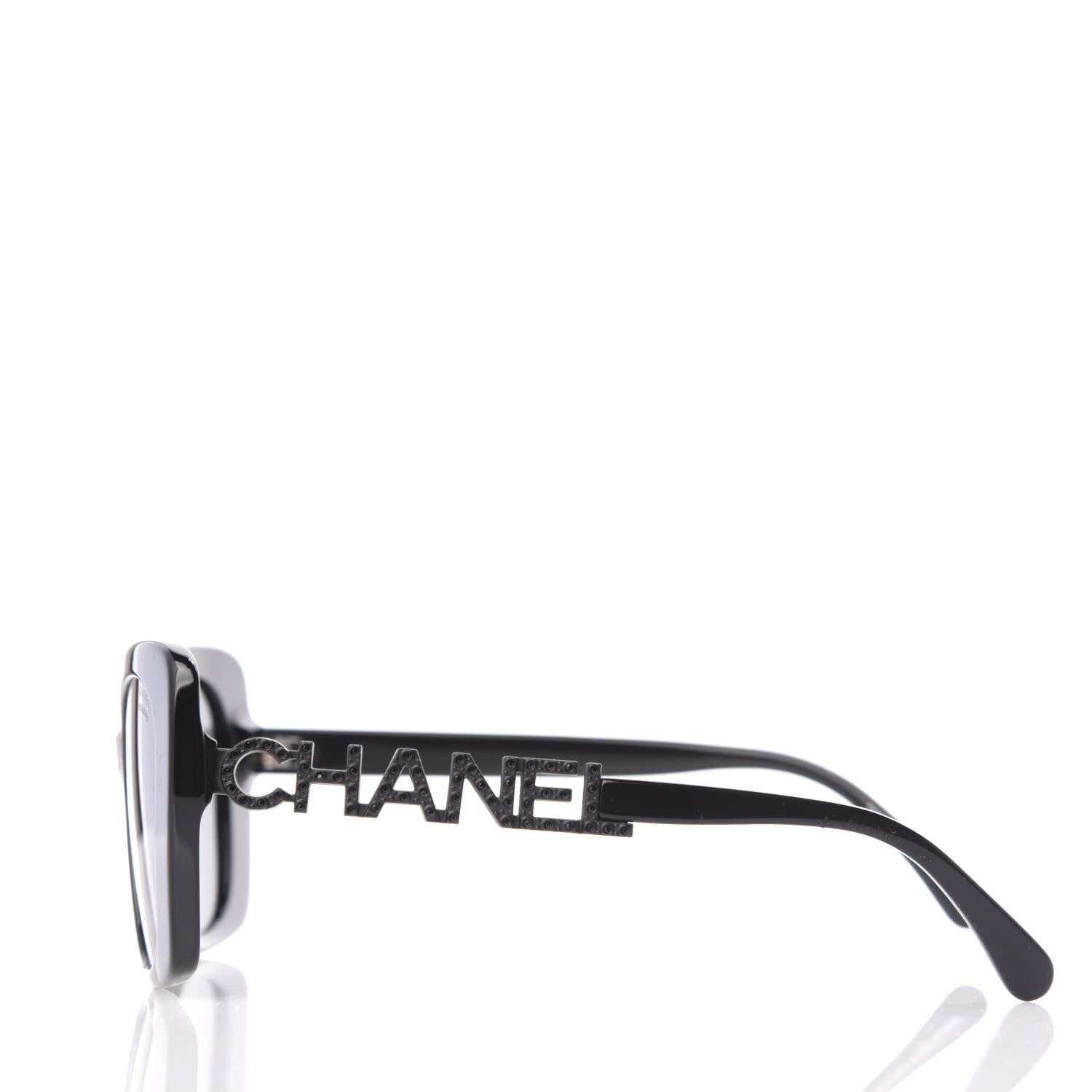 Chanel Acetate Strass Polarized Square Sunglasses 5422-B Black 3 of 8