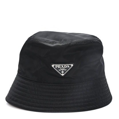 Prada Re-Nylon Metal Triangle Logo Womens Bucket Hat L Black 3 of 9