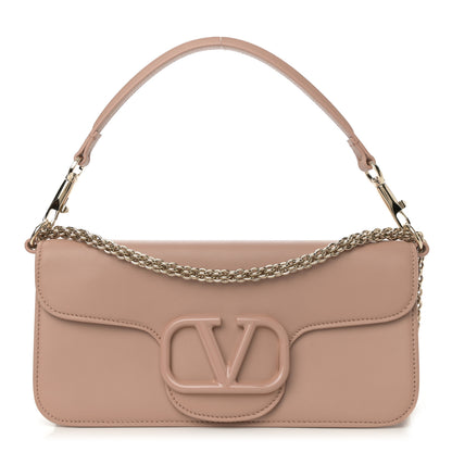 Valentino Garavani Calfskin Enamel Vlogo Loco Shoulder Bag Rose Cannelle 1 of 11