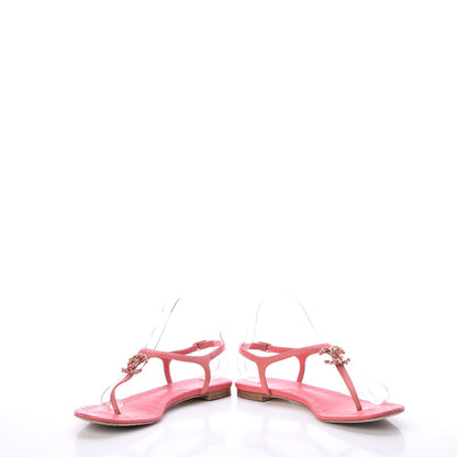 Chanel Lambskin Chain CC Thong Sandals 39.5 Pink 6 of 14