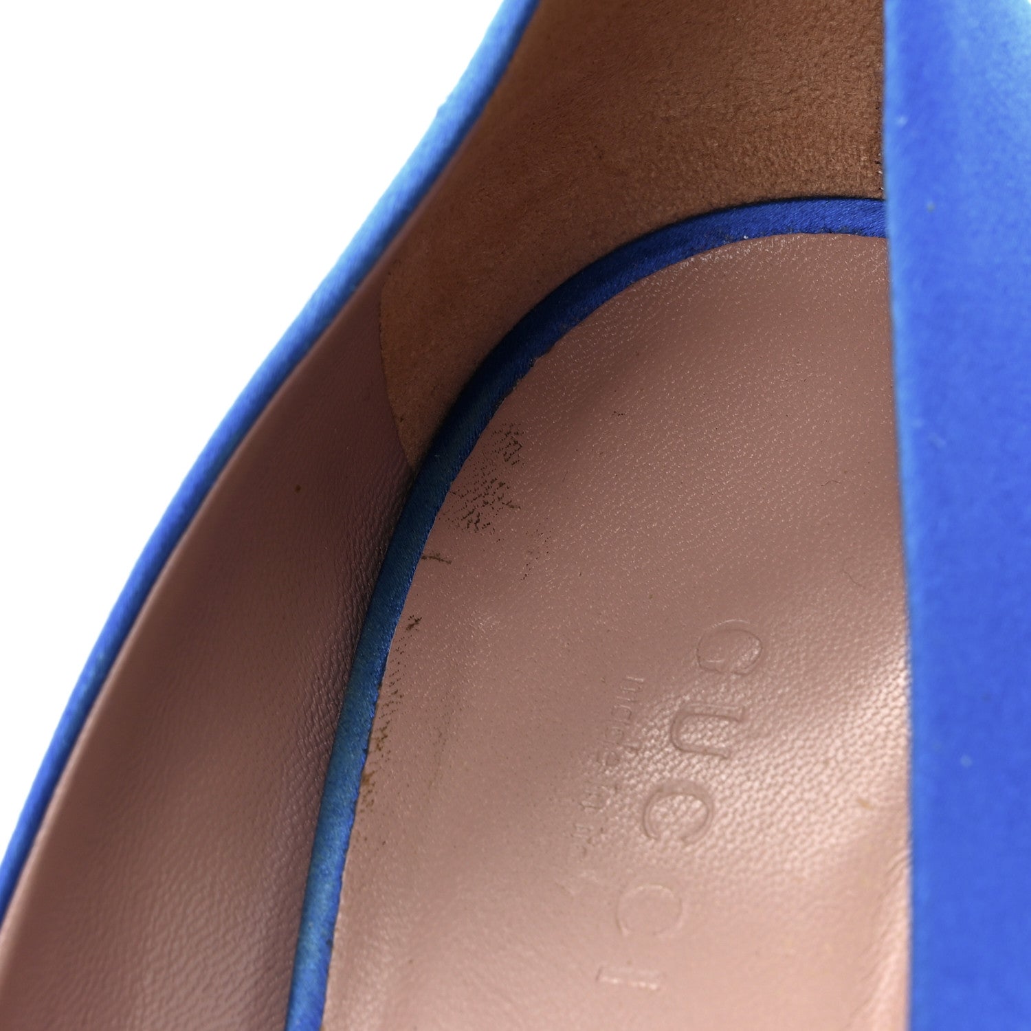Gucci Satin Sparkling GG Pumps 38 Deep Zaffiro 10 of 12
