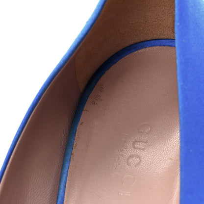 Gucci Satin Sparkling GG Pumps 38 Deep Zaffiro 10 of 12