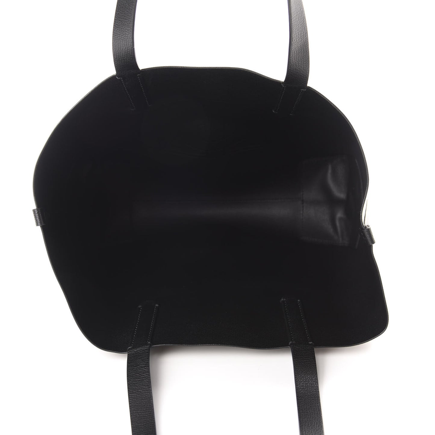 Calfskin TB Motif Embossed Medium Tote Black