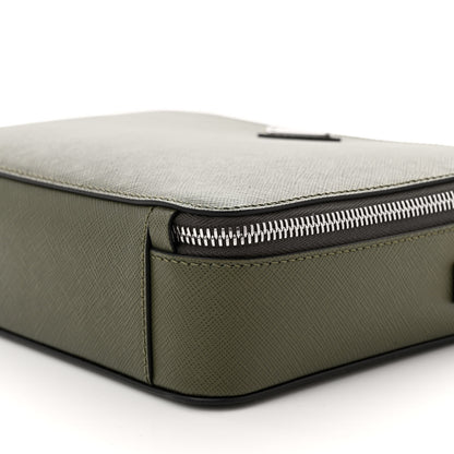Prada Saffiano Travel Medium Brique Crossbody Bag Loden 8 of 9