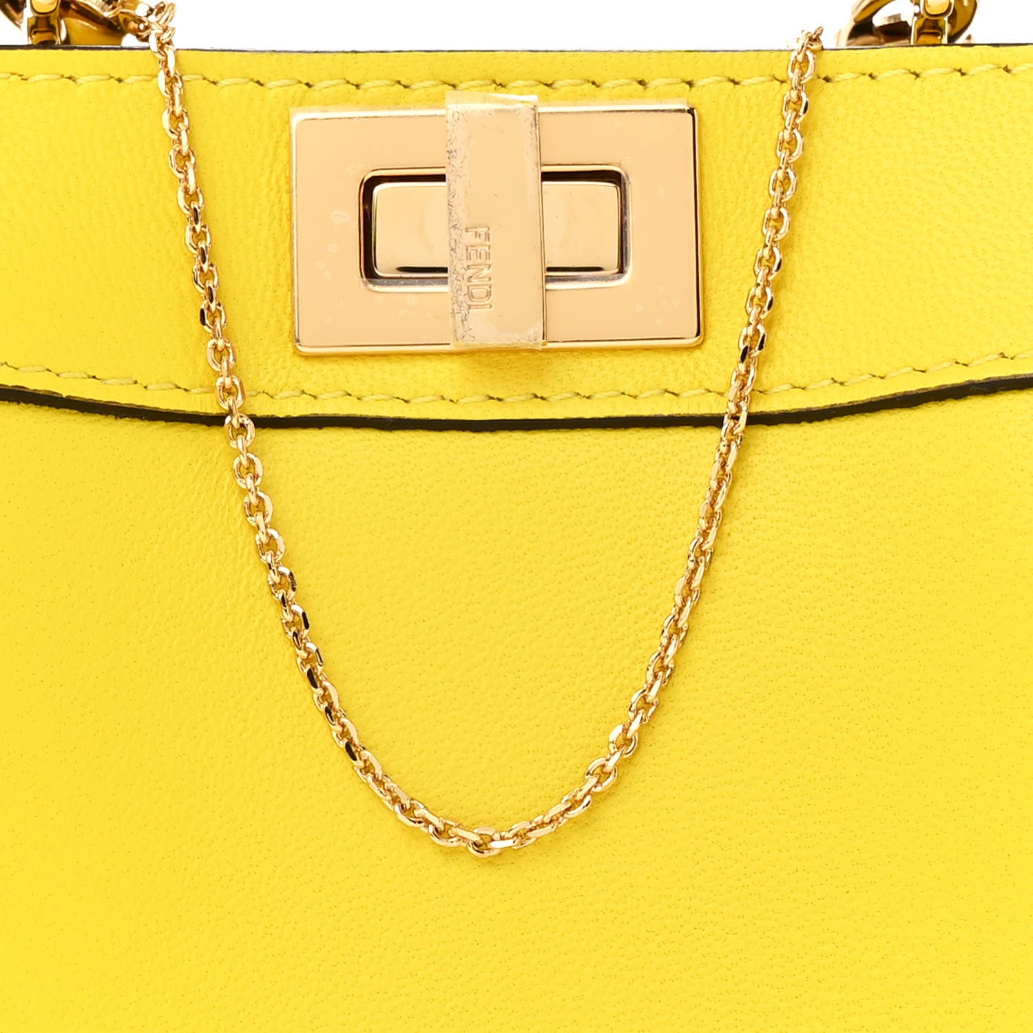 Fendi Nappa Nano Peekaboo Satchel Limone 9 of 12