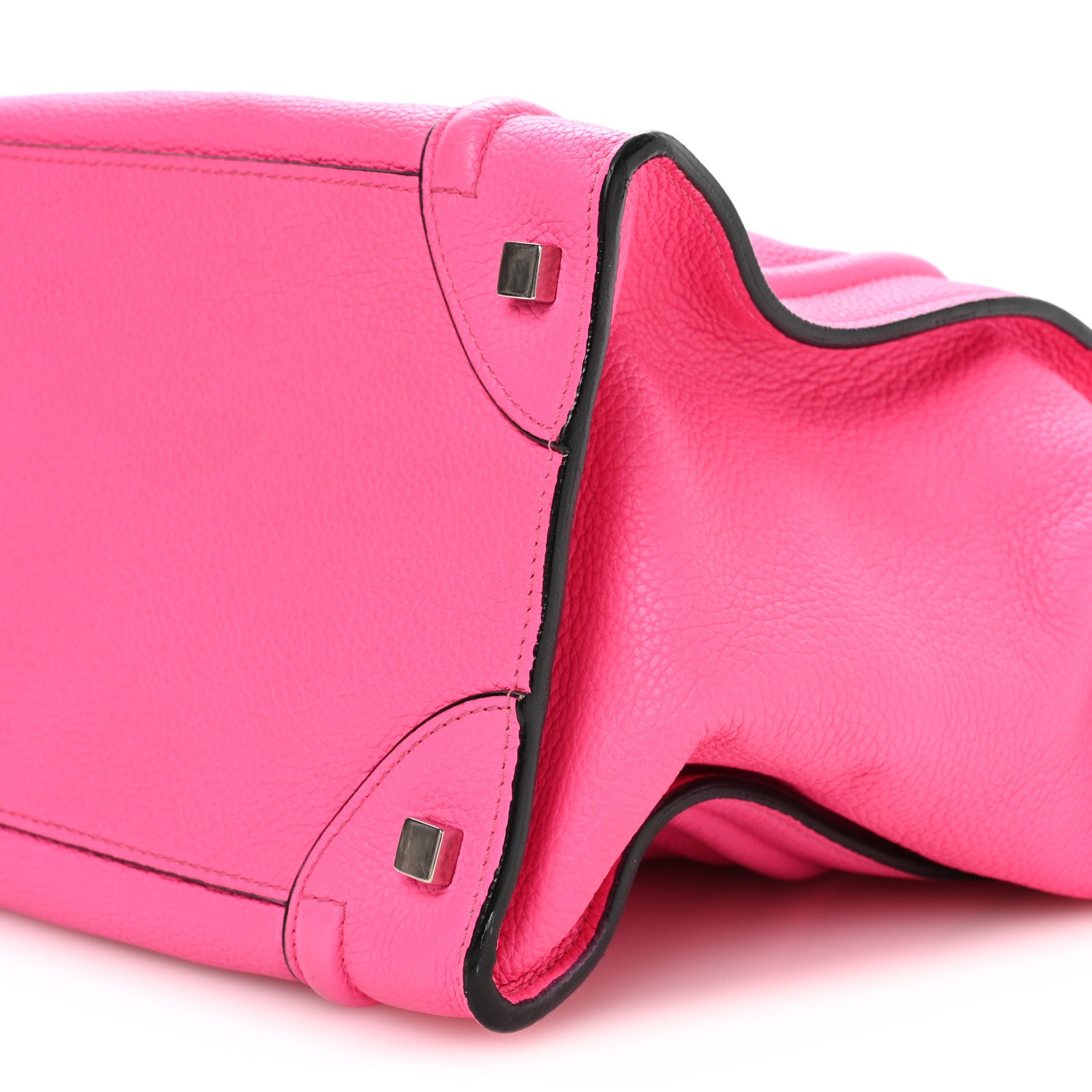 Celine Drummed Calfskin Mini Luggage Fluo Pink 9 of 10