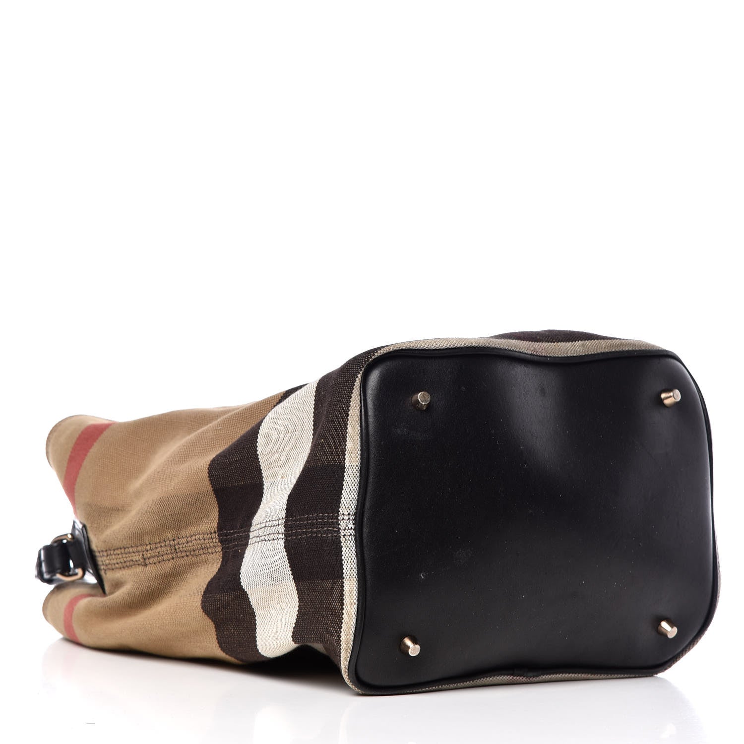 Burberry Canvas Mega Check Medium Ashby Hobo Black 5 of 32