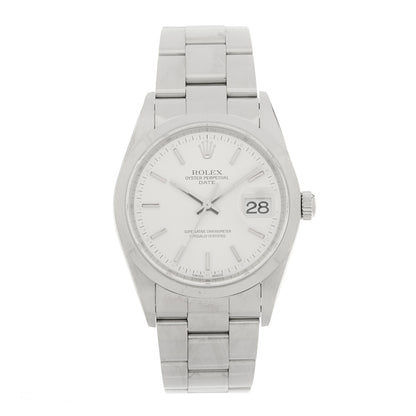 Rolex Stainless Steel 34mm Oyster Perpertual Date Watch Silver 15200 1 of 4