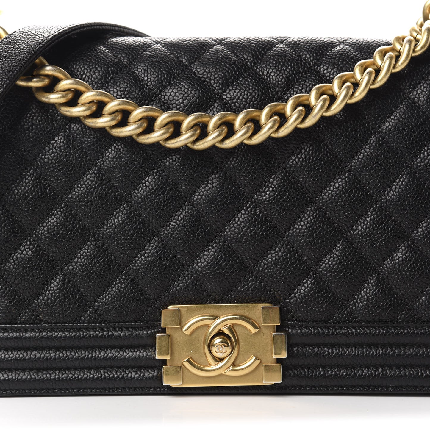 Caviar Quilted Medium Boy Flap Black