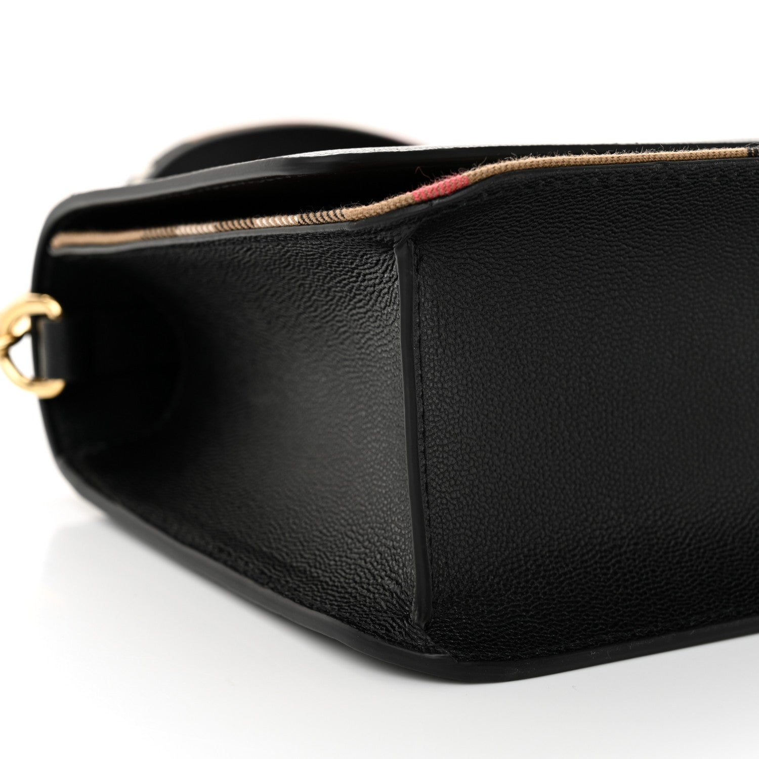 Burberry Derby Calfskin House Check Mackford Crossbody Bag Black 8 of 9