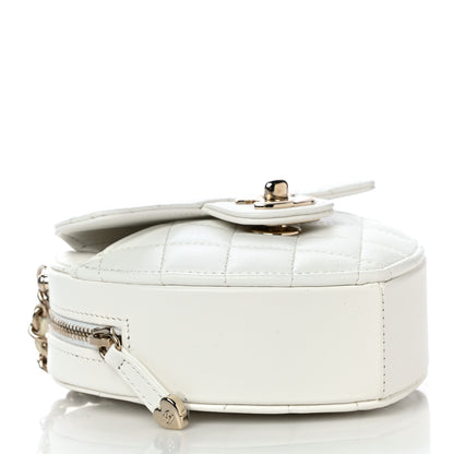 Chanel Lambskin Quilted CC In Love Heart Clutch With Chain White 4 of 10