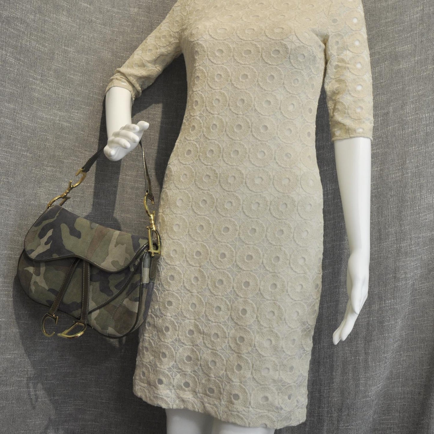 Pixelated Calfskin Camouflage Saddle Bag