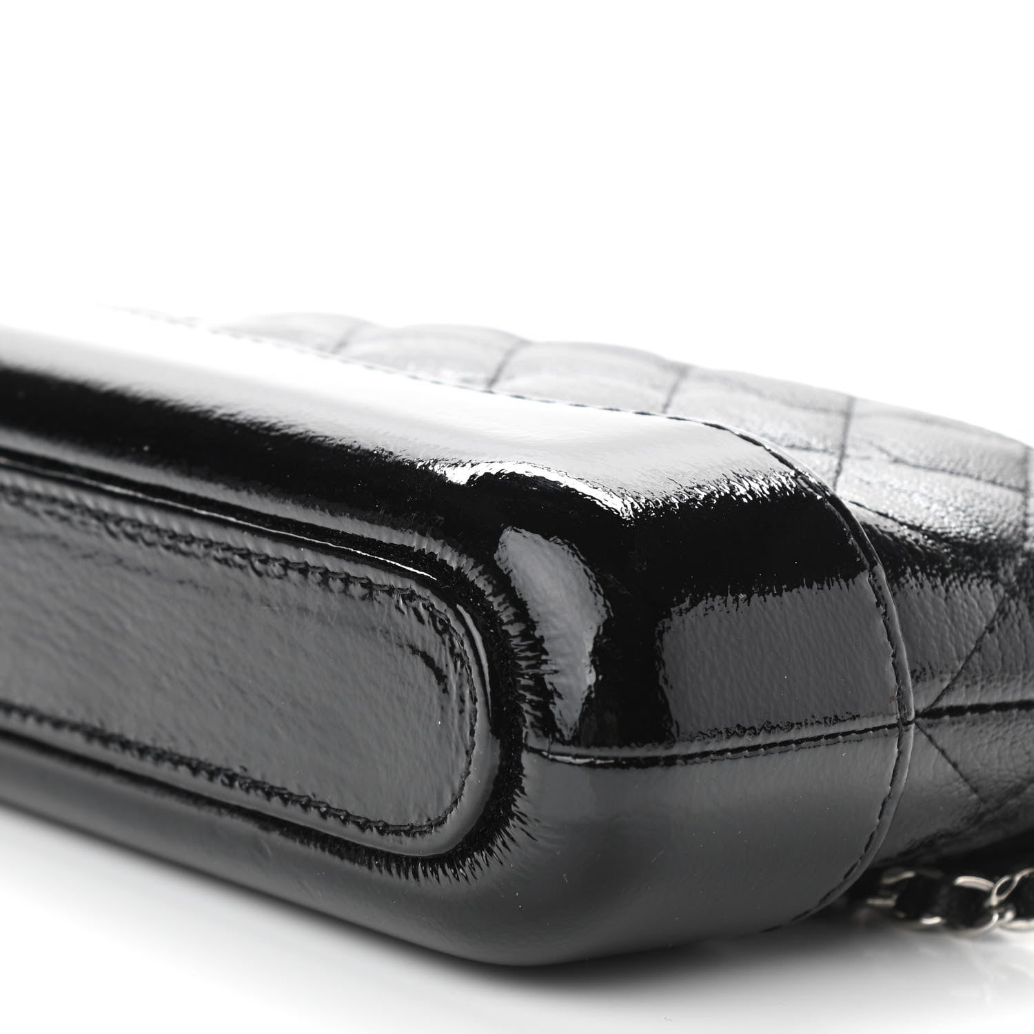 Chanel Patent Goatskin Quilted Small Gabrielle Clutch With Chain Black 10 of 10