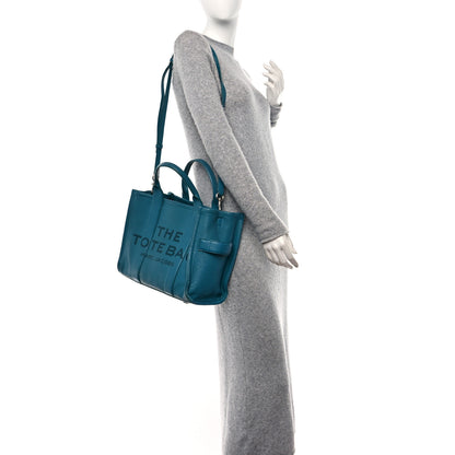 Marc Jacobs Grained Calfskin Medium The Tote Bag Blue 2 of 13