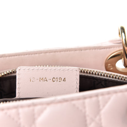 Christian Dior Lambskin Cannage Medium Lady Dior Light Pink 12 of 13
